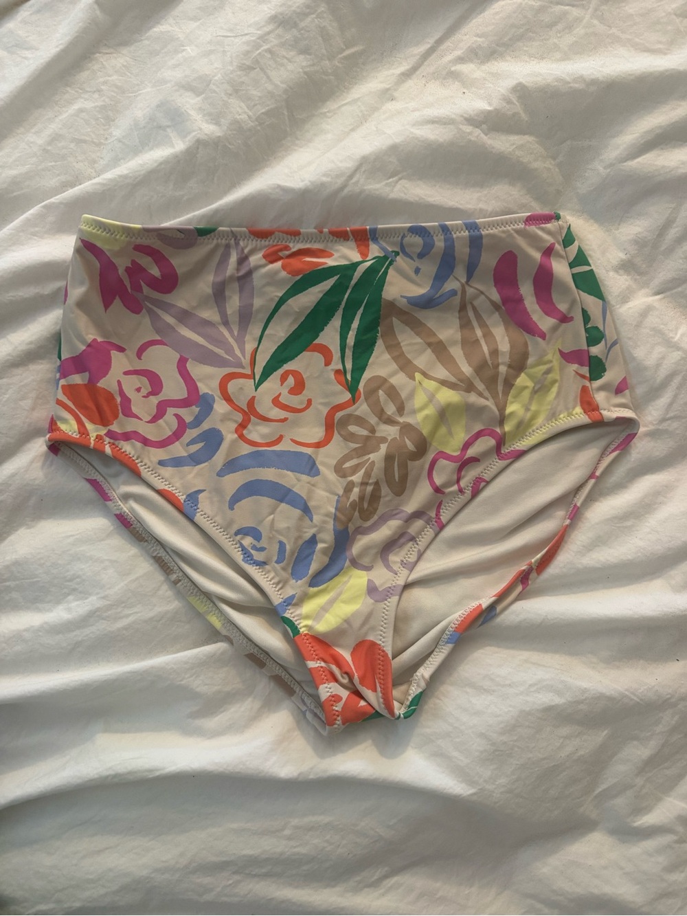GAP Cream and Blue Highwaisted Swimsuit Bottoms
